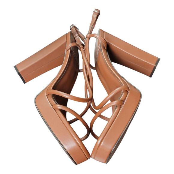 Jeffrey Campbell Aperitif Faux Leather Ankle Strap Platform Sandals Women's‎ 8.5 - Picture 7 of 10